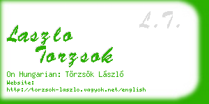 laszlo torzsok business card